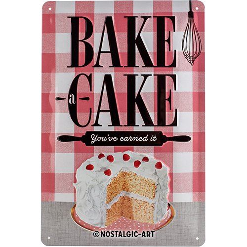 Nostalgic-Art 22262 Home et Country Bake a cake, plaque en métal 20 x 30 cm, multicolore, 20 x 30 x 0,2 cm