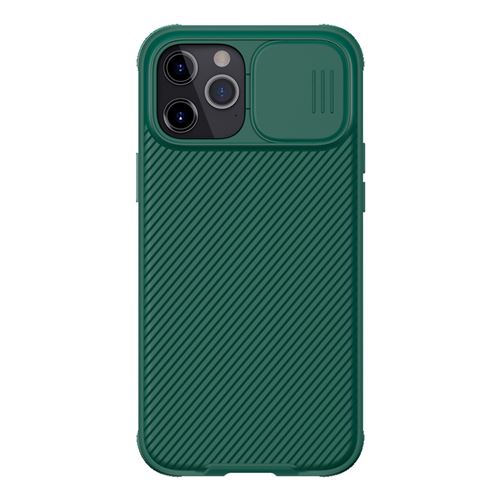 Coque Avec couvercle de caméra Slide Anti-chute Pour iPhone 12 Pro Max 6.7-vert