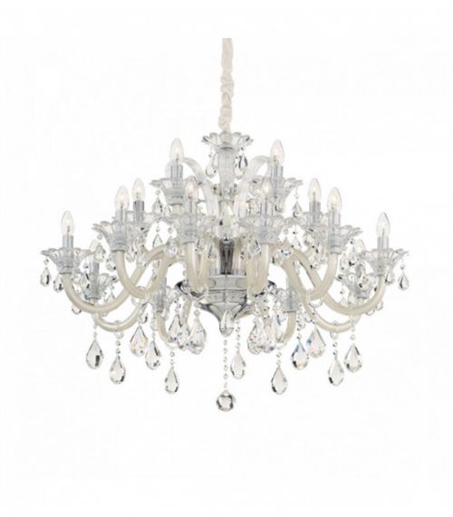 Suspension Ivoire en cristal COLOSSAL 15 ampoules