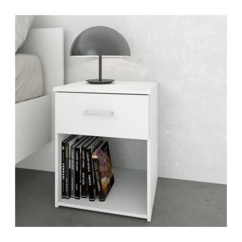 SPACE Table de nuit contemporain - Blanc - L 37 cm