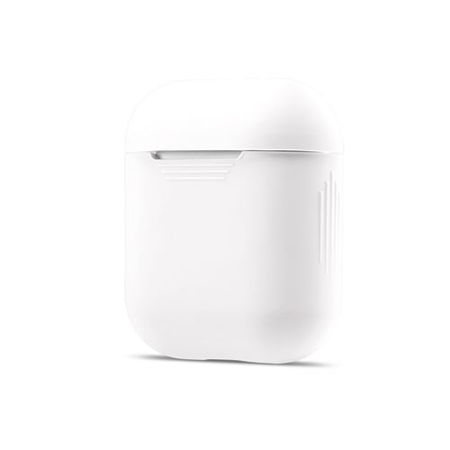 Coque en silicone souple étanche à la poussière blanc pour votre Apple AirPods