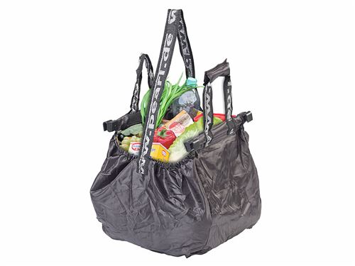 Sac de courses pliable 20 L avec clips de fixation & bandoulière