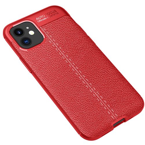 Coque Dermatoglyph Cover Silicone TPU Ultra Slim Phone Case pour iPhone 12 Mini 5.4” - Rouge