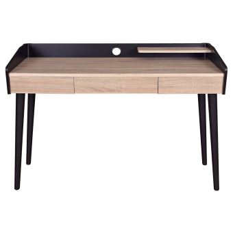 Bureau Design Bois Et Noir Avec Tiroir Nothomb Achat Prix Fnac