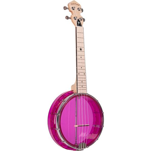 Ukulélé de concert doré avec sac – Améthyste rose