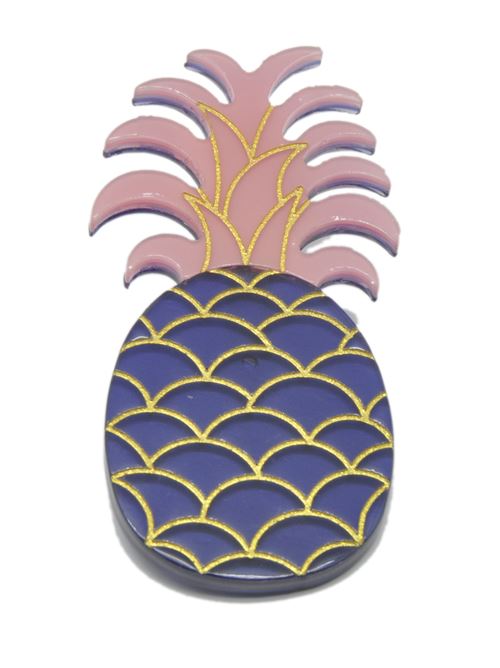 Broche ananas violet rose - collection cmlpb