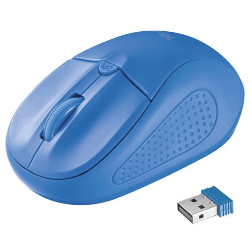Trust Primo - Souris - droitiers et gauchers - optique - sans fil - récepteur sans fil USB - bleu