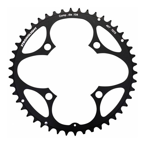 Plateau vtt 4bra triple 46dts d.104 exterieur noir stronglight zicral - epaisseur 3.5mm