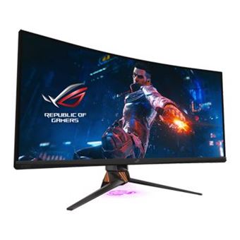 ASUS ROG SWIFT PG35VQ - LED-monitor - gebogen - 35" - 3440 x 1440 UWQHD - VA - 1000 cd/m² - 2500:1 - 4 ms - HDMI, DisplayPort - titanium pantser, plasmakoper
