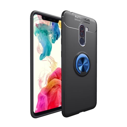Coque en TPU coup de téléphone noir/bleu pour votre Xiaomi Pocophone F1/Poco F1