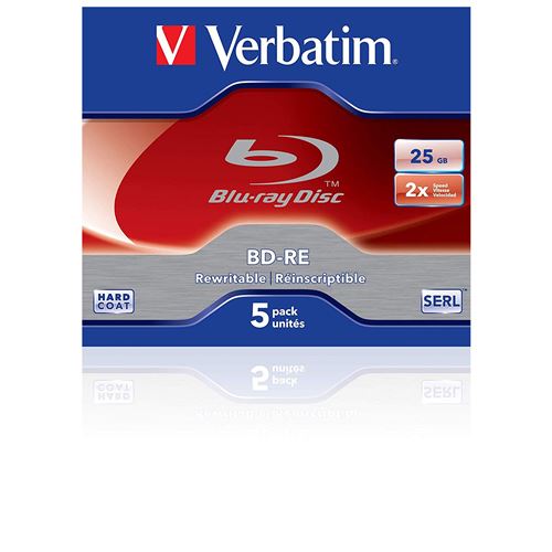  Verbatim - 5 x BD-RE - 25 Go 2x - bo&icirc;tier CD 