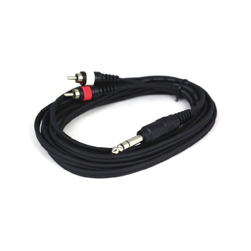 Power Acoustics Cab 2080 - Câble 3m - RCA Mâle - JACK STEREO Mâle