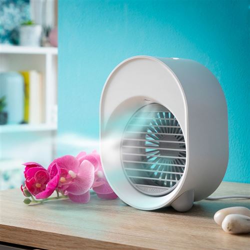 Ventilateur à main Kinzo avec mini ventilateur brumisateur pour les  vacances.