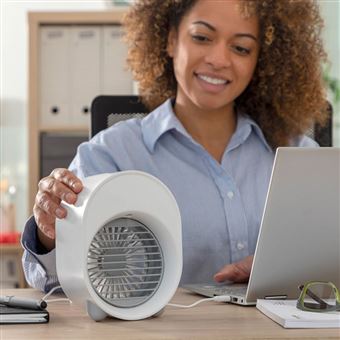 Mini climatiseur ventilateur portable brumisateur gris - Purificateur -  Achat & prix