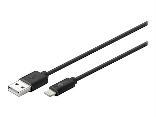 goobay - Câble Lightning - Lightning mâle pour USB mâle - 2 m - noir - pour Apple iPad/iPhone/iPod (Lightning)