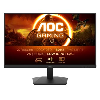 AOC Gaming 27G15N2 - G1 Series - écran LED - jeux - 27" - 1920 x 1080 Full HD @ 180 Hz - Fast VA - 300 cd/m² - 3000:1 - HDR10 - 1 ms - HDMI, DisplayPort - noir - 1