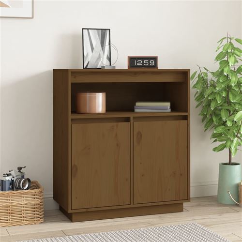 vidaXL Buffet Marron miel 70x34x80 cm Bois massif de pin