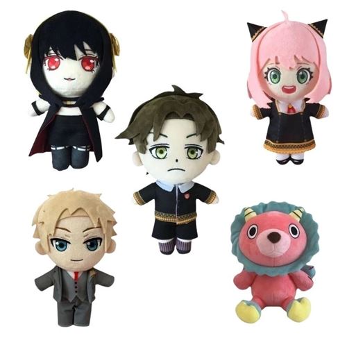 Set de 5 pièces Peluche Spy x Family Anya Yor Loid Damian 21 cm