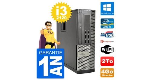 Pc dell optiplex 990 sff intel i3-2120 ram 4go disque dur 2to windows 10 wifi