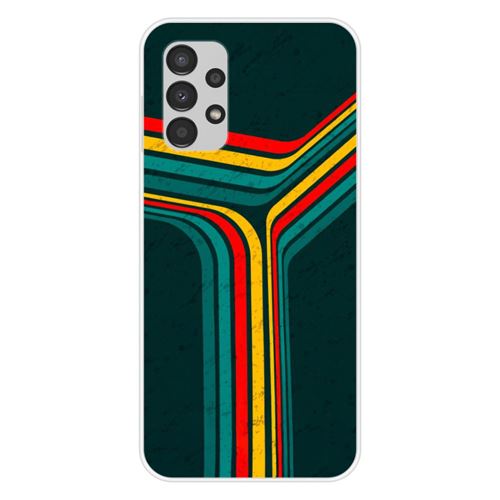 Coque en silicone imprimée compatible Samsung Galaxy A13 4G Retro lines
