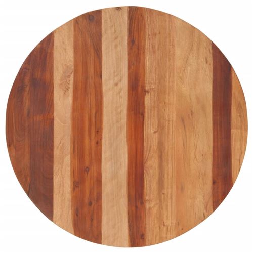vidaXL Dessus de table Bois solide Rond 25-27 mm 80 cm