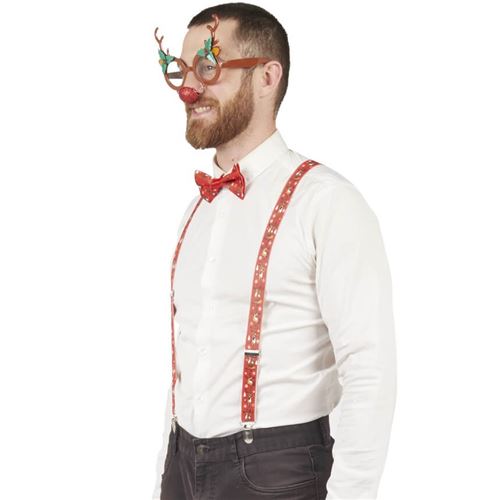 Accessoire de déguisement de Noël: bretelles, nœud papillon, lunettes REF/50305 - ptit clown