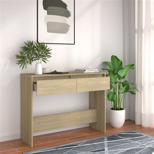 vidaXL - Table console - Chêne Sonoma - 100 x 35 x 76,5 cm - Image 3
