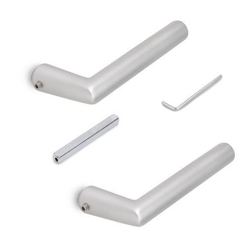 Emuca Poignées Pour Serurres De Porte De Verre Pour Intérieur, Modèle En L-R, Aluminium, Anodisé Mat - Image 3