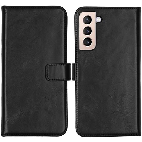 Étui de téléphone portefeuilen cuir véritabSamsung Galaxy S22 Plus - Noir Selencia