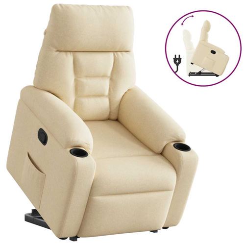 Non Communiqué Fauteuil Inclinable Crème Tissu