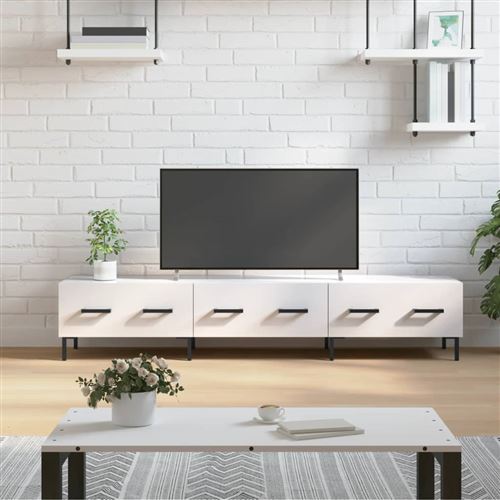 Non Communiqué Blanc Vidaxl Meuble Tv Brillant 150X36x30 Cm Bois D'ingénierie829158