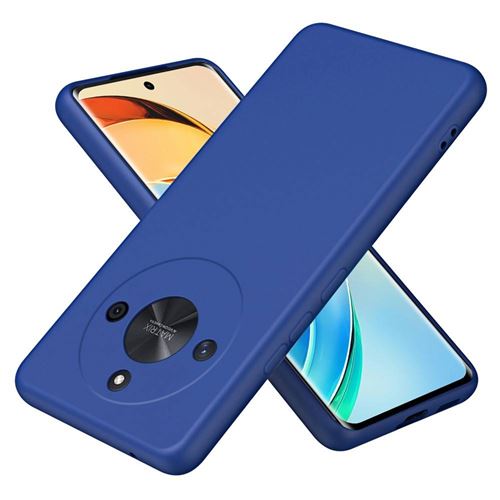 Coque pour Honor Magic 6 Lite 5G - housse etui silicone gel fine + film ecran - BLEU FONCE - htdmobiles