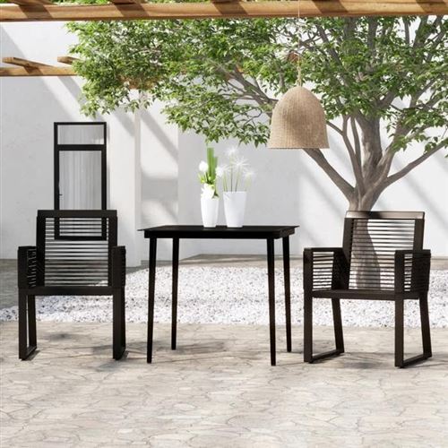 VidaXL - Garten-essgruppe stahl, One Size, Schwarz