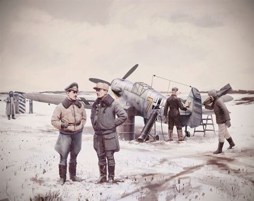 Bf 109f-4 With German Luftwaffe Stuff - 1:48e - Icm