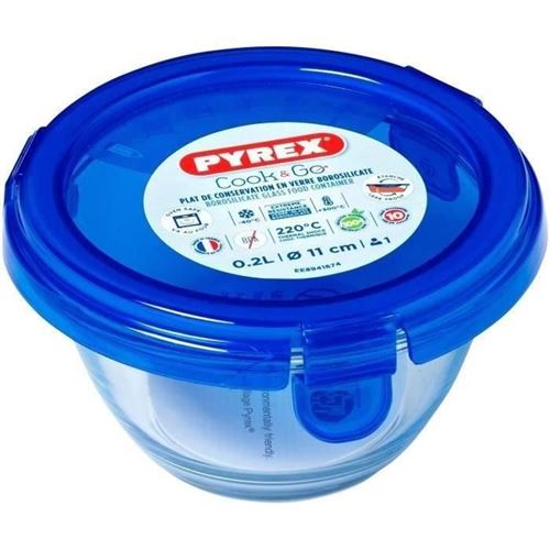 Boîte ronde avec couvercle - 1451032 - 11 cm-200 ml - Cook & Go - Base en verre borosilicate