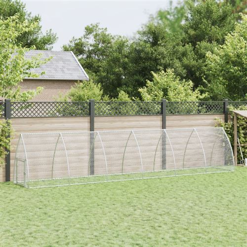 Comparer les prix de vidaXL Kippenhok 600x105x120 cm gegalvaniseerd staal zilverkleurig172554