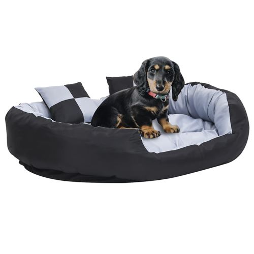 Meilleurs prix pour vidaXL Coussin réversible lavable pour chien Gris et noir 110x80x23 cm