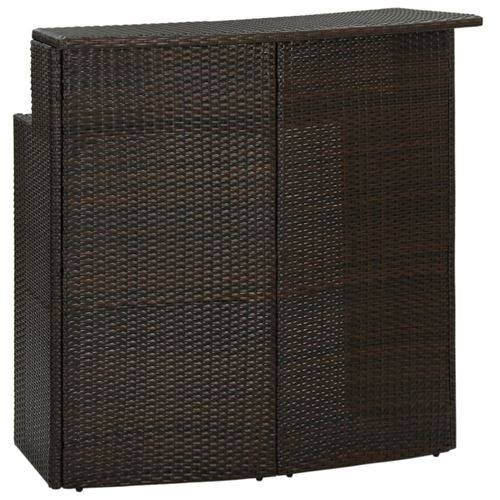Non Communiqué Marron Table De Bar De Jardin 120X55x110 Cm Résine Tressée