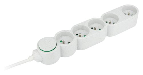 Zenitech - Bloc multiprise Home Green - 5 prises 2P+T - Blanc - Image 2