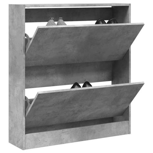 VIDAXL - Meuble à chaussures - 80x21x87,5 cm - Gris Béton - Image 3
