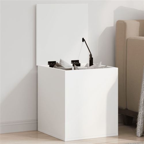 Boîte de rangement blanc 40x42x46 cm bois d ingénierie