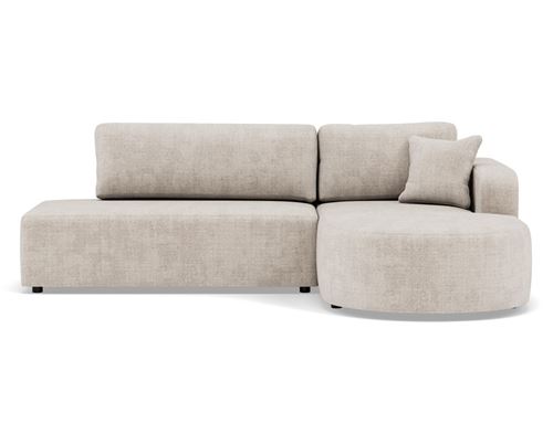 BESTMOBILIER Miro - Canap&eacute; d'angle droit 4 places convertible avec coffre en velours textur&eacute;