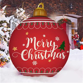Boule De Noël Gonflable Géante 60 Cm Lumineuse - Avec LED Et Télécommande - Décoration Extérieure