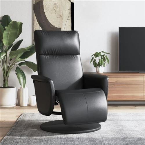 Non Communiqué Noir Vidaxl Fauteuil Réglable Avec Repose-Pieds Similicuir
