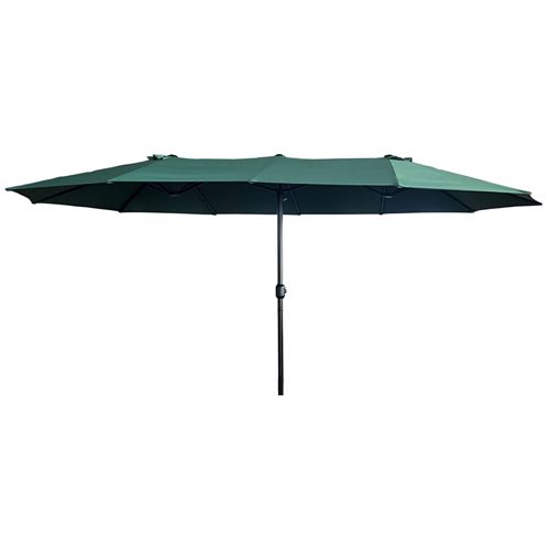Parasol double de jardin tilia en vert fonc&eacute;, poids 12,3 kg dimensions l460 x l270 x h245 cm