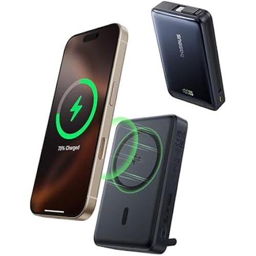 Batterie Externe - BASEUS - Nomos - 10000mAh - Qi2 - Magnétique 45W - Bleu