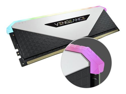 CORSAIR Vengeance RGB RT - DDR4 - kit - 32 Go: 4 x 8 Go - DIMM 288 broches - 3200 MHz / PC4-25600 - CL16 - 1.35 V - mémoire sans tampon - non ECC - blanc