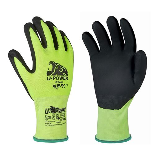 Paire de gants de travail, protection haute visibilité enduit nitrile de 11 - U-power