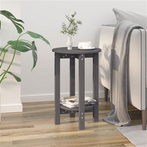 Vidaxl Gris Table Basse Bois De Pin - Image 3