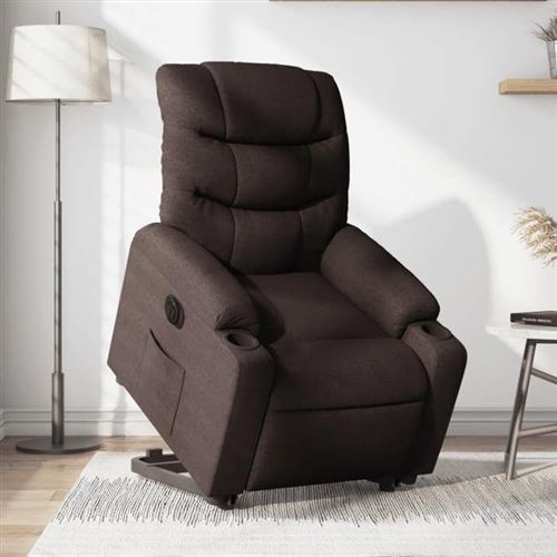Non Communiqué Marron Vidaxl Stoel Électrique Tissu Foncé